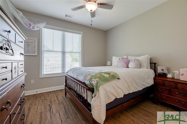 201 Cumberland Pt, Statesboro, GA 30458 - bedroom featuring wood finished floors, baseboards, and ceiling fan