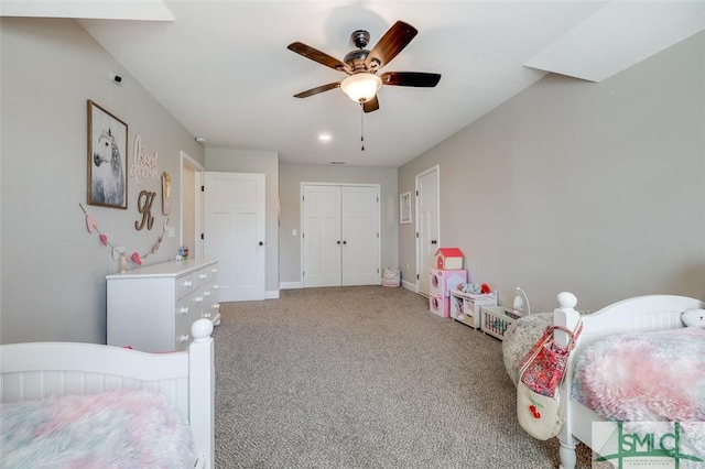 201 Cumberland Pt, Statesboro, GA 30458 - bedroom featuring light carpet, baseboards, a ceiling fan, and a closet
