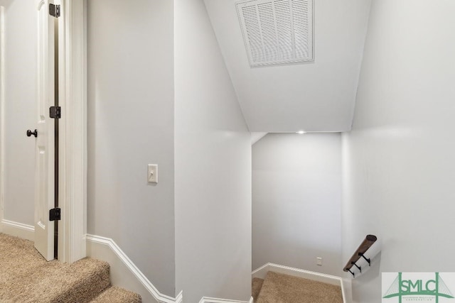 4 Honeysuckle Dr, Claxton, GA 30417 - staircase with carpet flooring and vaulted ceiling