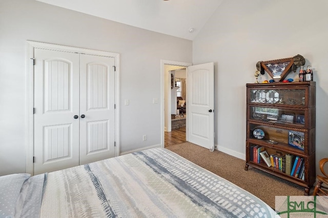 4 Honeysuckle Dr, Claxton, GA 30417 - bedroom featuring carpet, a closet, and high vaulted ceiling