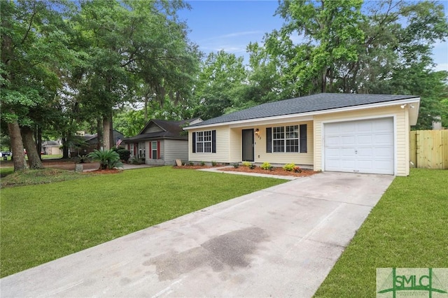 ranch-style house featuring driveway and a garage