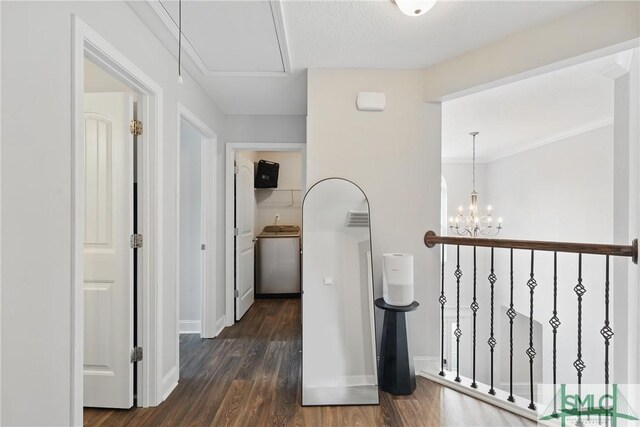 309 Nashview Trl, Allenhurst, GA 31301 - corridor with dark wood-style flooring and baseboards