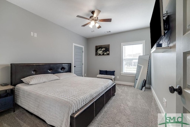 1840 Mccall Rd, Rincon, GA 31326 - bedroom with carpet floors, baseboards, and a ceiling fan