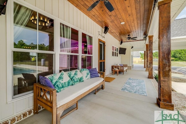 1840 Mccall Rd, Rincon, GA 31326 - view of patio with ceiling fan and an outdoor living space
