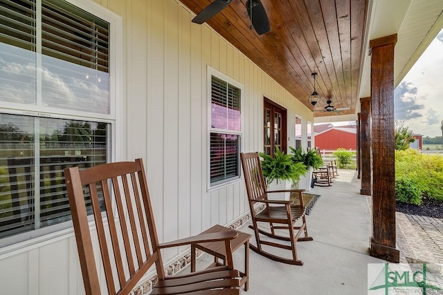 1840 Mccall Rd, Rincon, GA 31326 - view of patio with a ceiling fan and a porch