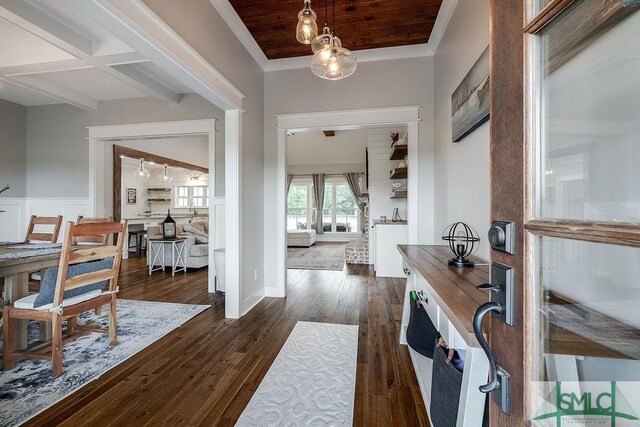 1840 Mccall Rd, Rincon, GA 31326 - entrance foyer featuring dark wood-style floors and ornamental molding