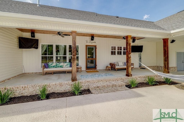 1840 Mccall Rd, Rincon, GA 31326 - view of patio / terrace featuring ceiling fan and an outdoor living space