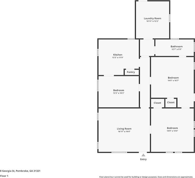 8 Georgia St, Pembroke, GA 31321 - room layout