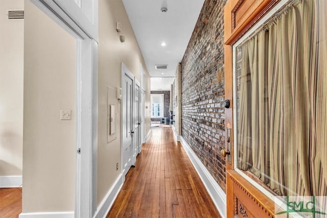 20 W Oglethorpe Ave Unit D, Savannah, GA 31401 - hall with hardwood / wood-style flooring, recessed lighting, and baseboards
