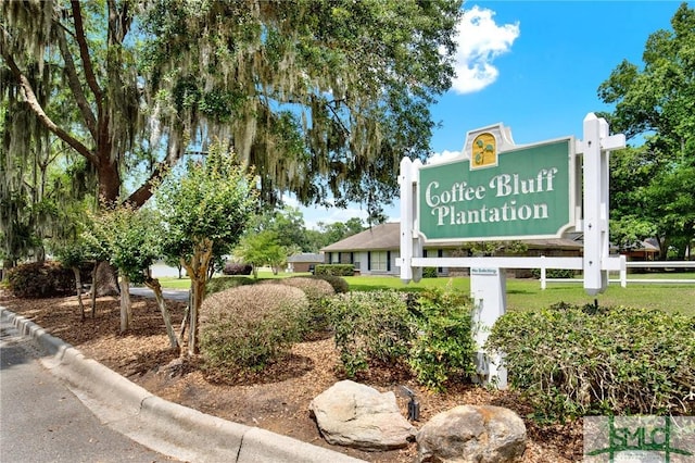 view of community sign