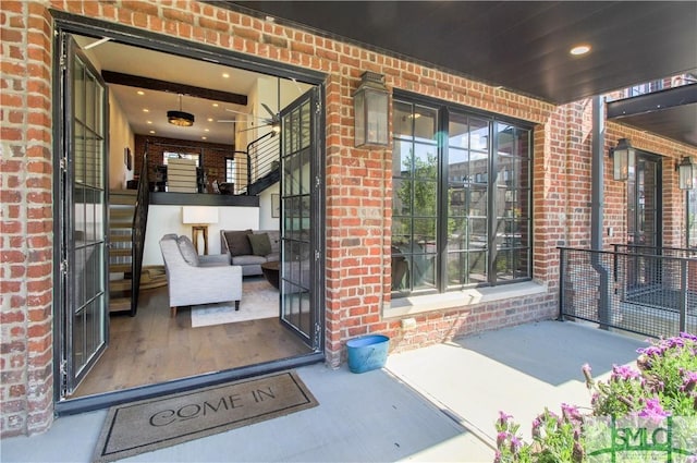 456 Port St, Savannah, GA 31401 - property entrance with brick siding and covered porch