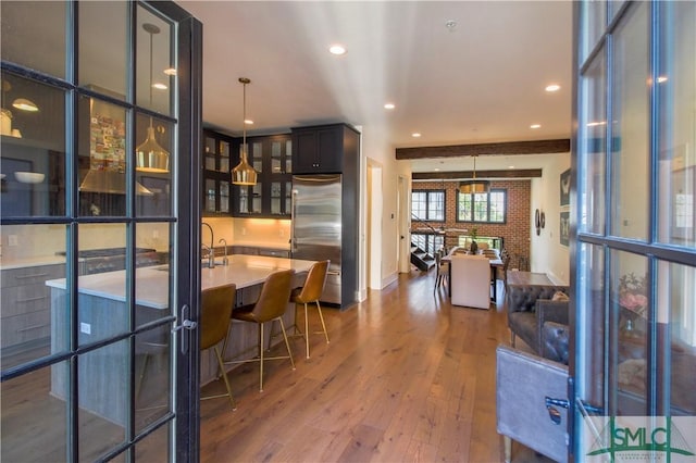 456 Port St, Savannah, GA 31401 - dining room with wood finished floors, recessed lighting, and baseboards