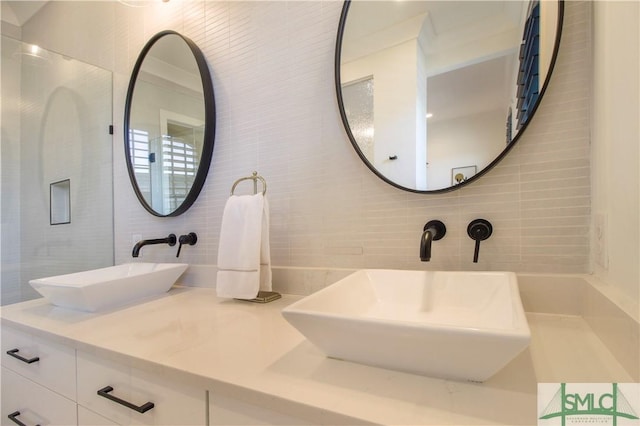 456 Port St, Savannah, GA 31401 - bathroom with a sink and tile walls