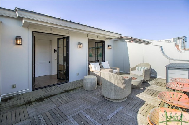 456 Port St, Savannah, GA 31401 - deck with a fire pit