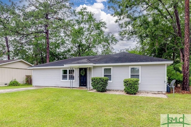 105 Pointe S Dr, Hinesville, GA 31313 - ranch-style home with a front lawn