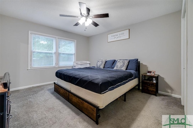 105 Pointe S Dr, Hinesville, GA 31313 - carpeted bedroom with baseboards and ceiling fan