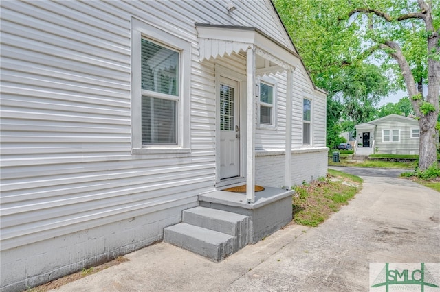view of doorway to property