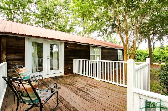 deck with french doors