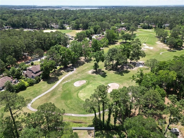 aerial view of property's location with a local golf course