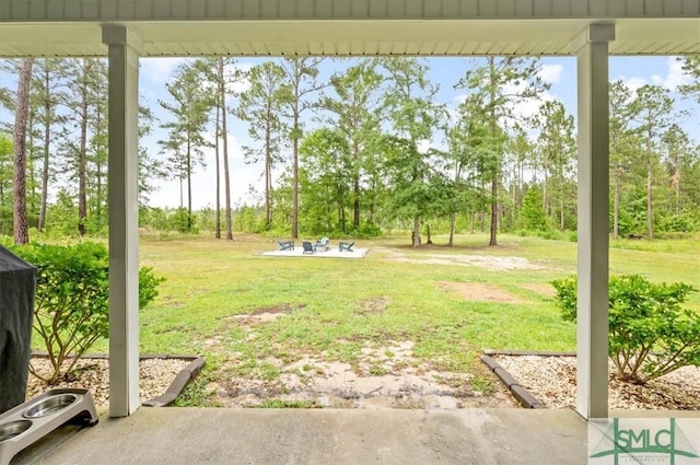 view of grassy yard
