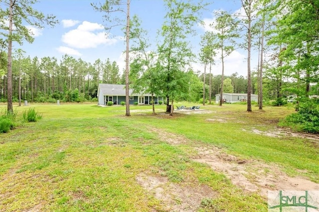 view of grassy yard