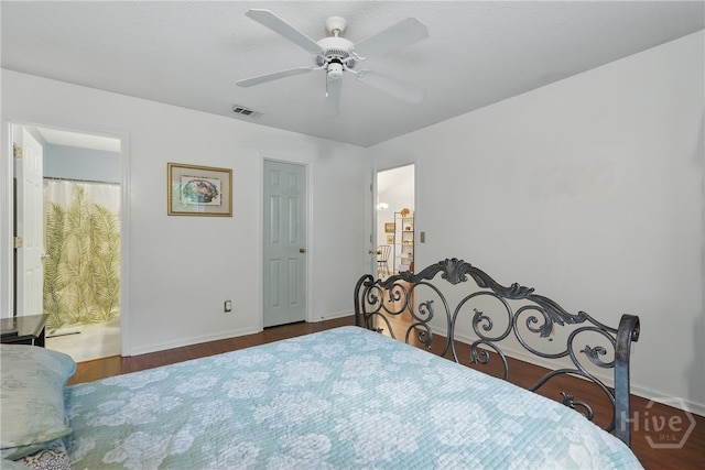 211 Edgewater Rd Unit 22, Savannah, GA 31406 - bedroom with wood finished floors, baseboards, and a ceiling fan
