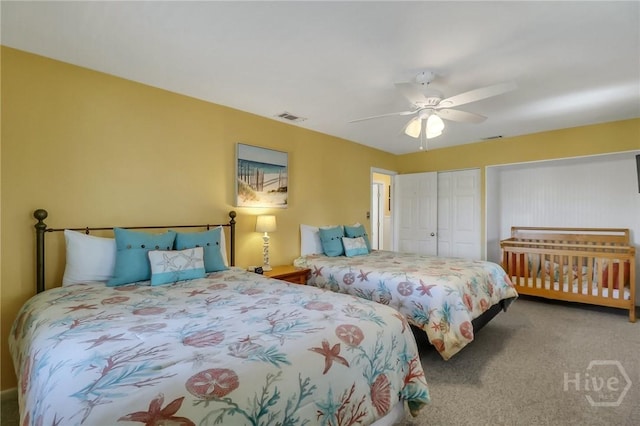 506 Butler Ave, Tybee Island, GA 31328 - carpeted bedroom featuring ceiling fan