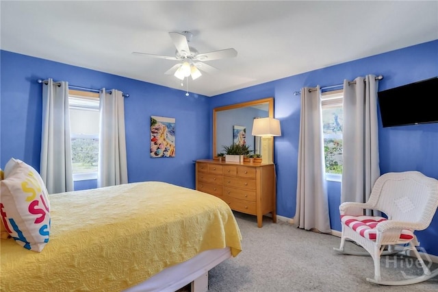 506 Butler Ave, Tybee Island, GA 31328 - bedroom featuring carpet floors, a ceiling fan, and baseboards