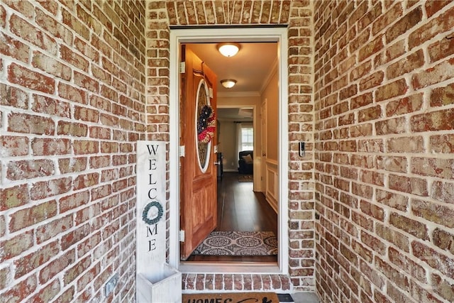 509 Braves Field Dr, Guyton, GA 31312 - doorway to property with brick siding