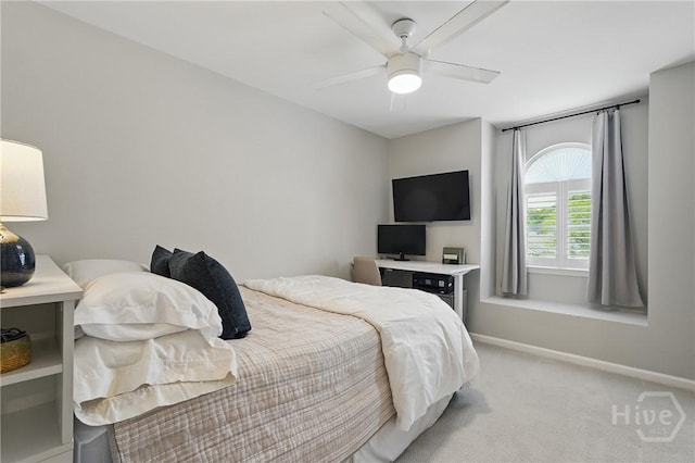 129 Penn Sta, Savannah, GA 31410 - bedroom featuring baseboards, light colored carpet, and ceiling fan