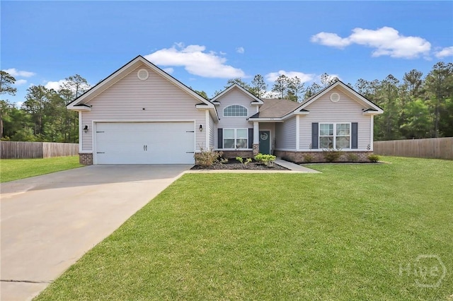 374 Bobwhite Trl NE, Ludowici, GA 31316 - ranch-style house with brick siding, a garage, and concrete driveway