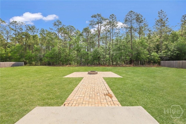 374 Bobwhite Trl NE, Ludowici, GA 31316 - view of yard with a fire pit and a patio