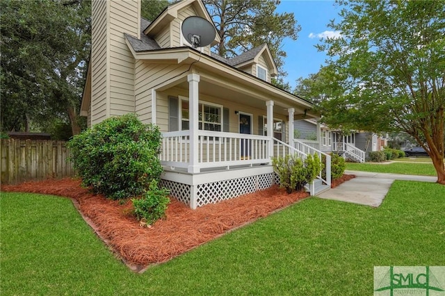 539 Pointe S Dr, Savannah, GA 31410 - view of front of home featuring covered porch and a chimney