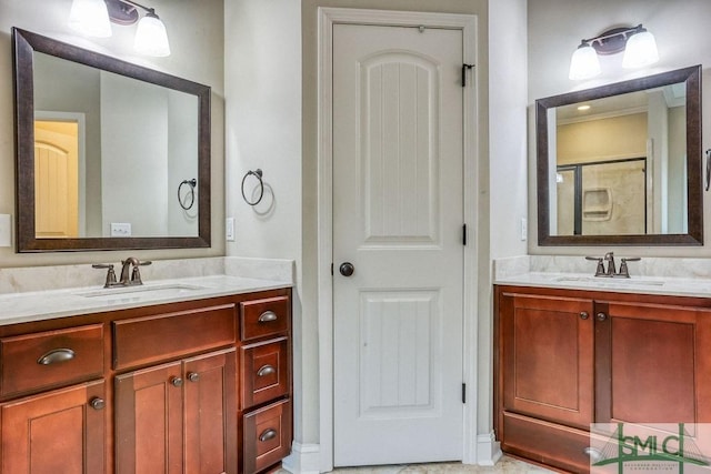 bathroom with two vanities