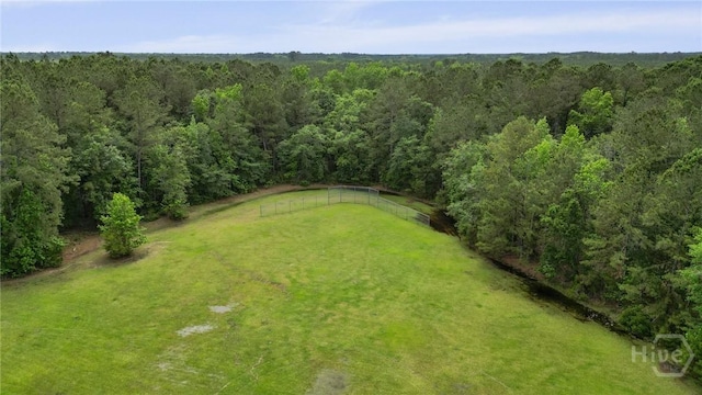 aerial view of a heavily wooded area