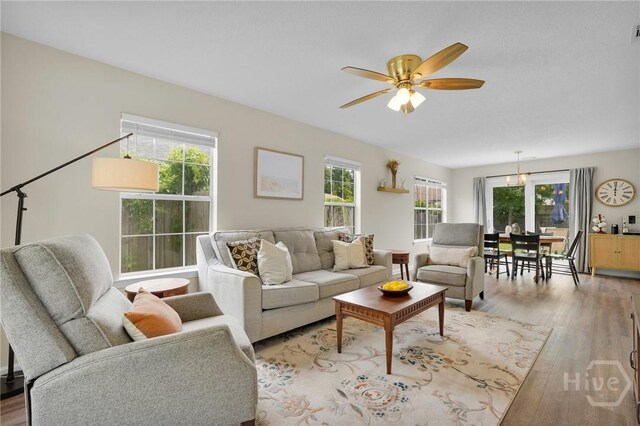 2 Mclaughlin Ct, Savannah, GA 31419 - living area featuring ceiling fan and light wood-style floors