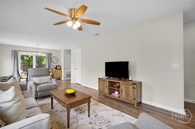 2 Mclaughlin Ct, Savannah, GA 31419 - living area featuring ceiling fan, baseboards, and wood finished floors