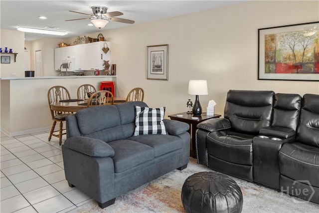 3 3rd St Unit 538, Tybee Island, GA 31328 - living area with a ceiling fan and light tile patterned floors