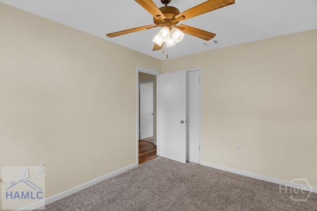 1021 Bacon Rd, Hinesville, GA 31313 - unfurnished bedroom featuring carpet, baseboards, and ceiling fan