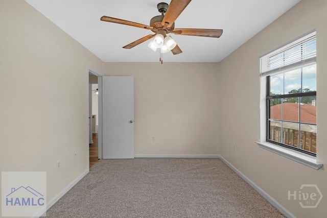 1021 Bacon Rd, Hinesville, GA 31313 - unfurnished room with ceiling fan, carpet floors, and baseboards