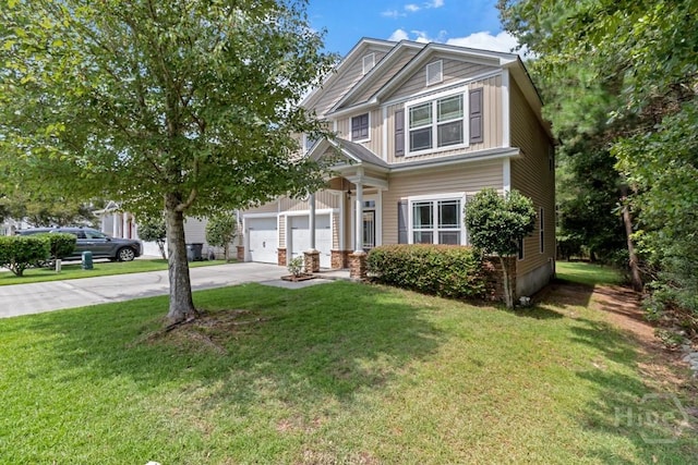 48 Chapel Lk N, Savannah, GA 31419 - craftsman-style house with driveway, a front yard, and a garage