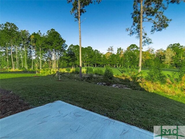 view of grassy yard featuring a patio area