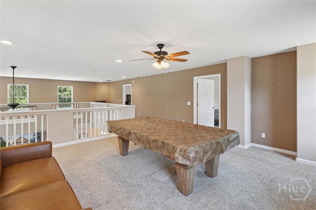 525 Elkins Cemetery Rd, Guyton, GA 31312 - playroom with carpet floors, a ceiling fan, baseboards, and recessed lighting