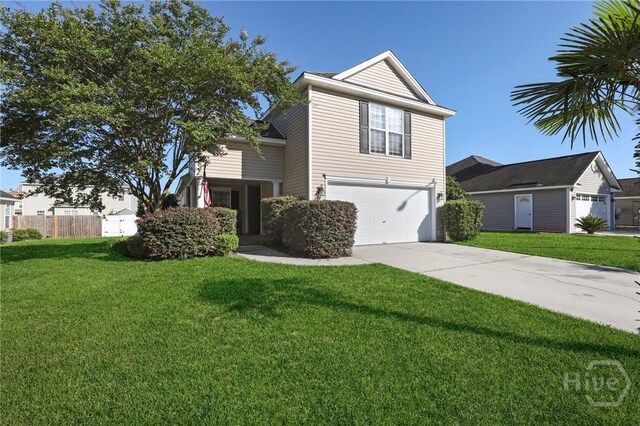traditional-style home with an attached garage and driveway