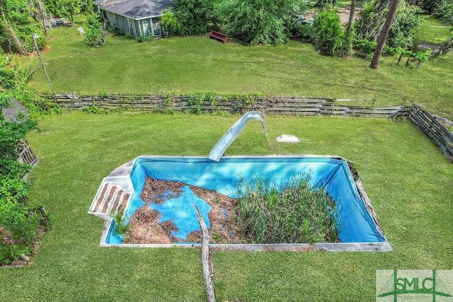 156 Lansing St, Brunswick, GA 31525 - view of pool featuring a water slide and a lawn