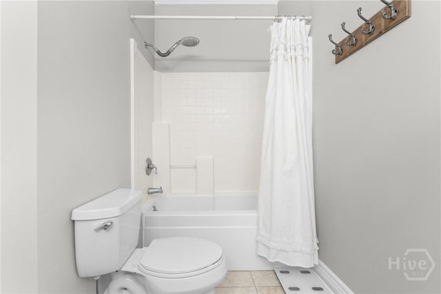 784 Ebenezer Rd, Rincon, GA 31326 - bathroom with toilet, shower / tub combo with curtain, and tile patterned floors