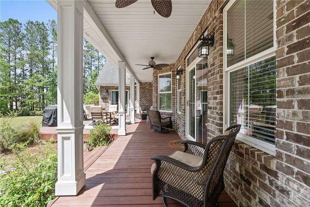 784 Ebenezer Rd, Rincon, GA 31326 - deck with a ceiling fan