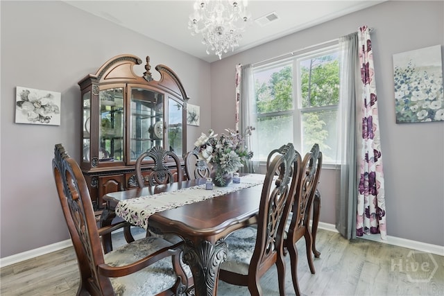 203 Merganser Dr, Pooler, GA 31322 - dining room with light wood-style flooring, baseboards, and a chandelier