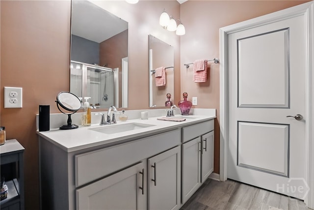 203 Merganser Dr, Pooler, GA 31322 - bathroom featuring a shower stall and double vanity