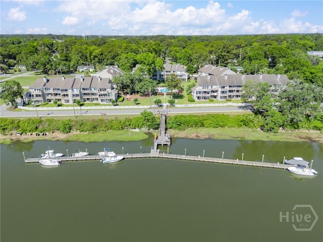 3005 River Dr Unit 209B, Savannah, GA 31404 - aerial view of property and surrounding area with a large body of water and a heavily wooded area